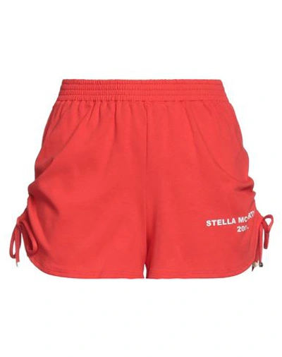 Shop Stella Mccartney Woman Shorts & Bermuda Shorts Tomato Red Size M Cotton