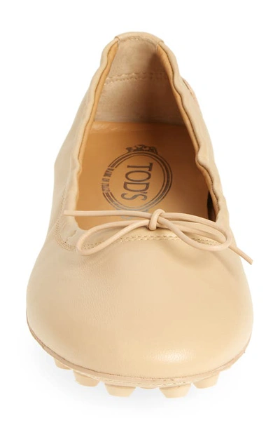 Shop Tod's Gommini Bow Ballet Flat In Altraversione
