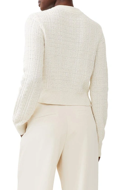 French Connection Metallic Cotton Blend Cardigan In Classic Cr