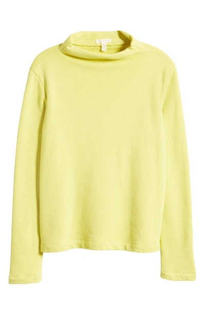 Shop Eileen Fisher Funnel Neck Organic Cotton Top In Citron