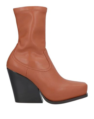 Shop Stella Mccartney Woman Ankle Boots Tan Size 8 Textile Fibers In Brown