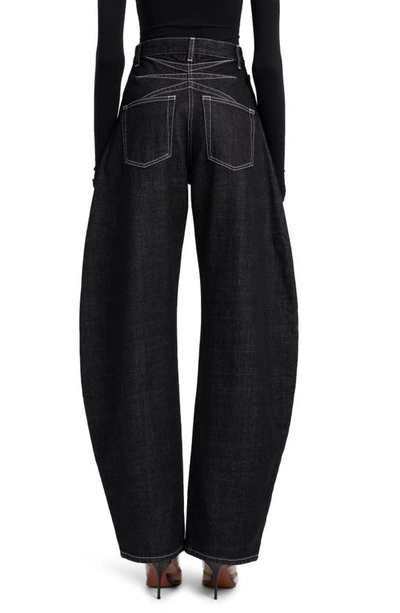 Alaïa Cotton Denim Round Jeans In Denim Noir