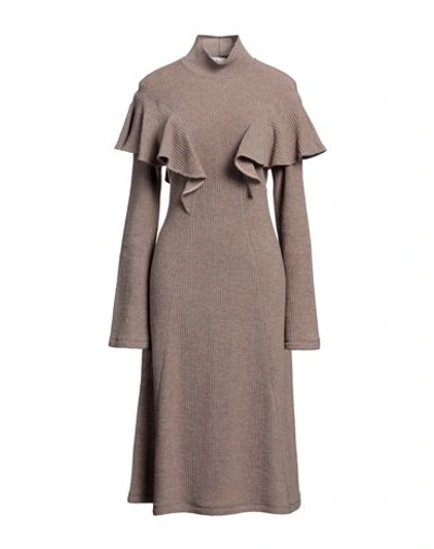 Shop Chloé Woman Midi Dress Dove Grey Size 6 Virgin Wool