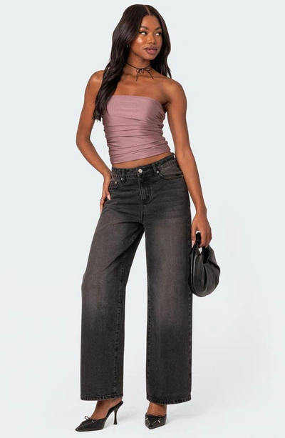 EDIKTED EDIKTED MAXEEN SHINY RUCHED TUBE TOP 