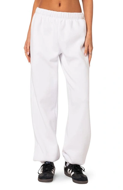 Shop Edikted Clark Oversize Cotton Blend Sweatpants In White