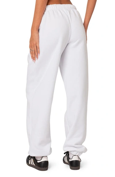 Shop Edikted Clark Oversize Cotton Blend Sweatpants In White