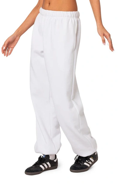 Shop Edikted Clark Oversize Cotton Blend Sweatpants In White