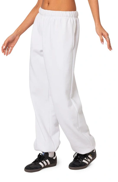 Edikted Clark Oversize Cotton Blend Sweatpants In White