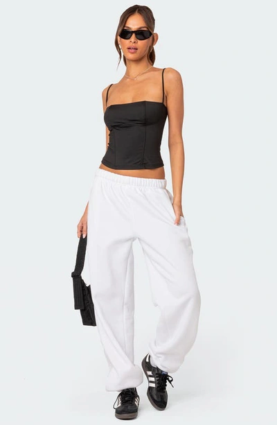 Shop Edikted Clark Oversize Cotton Blend Sweatpants In White