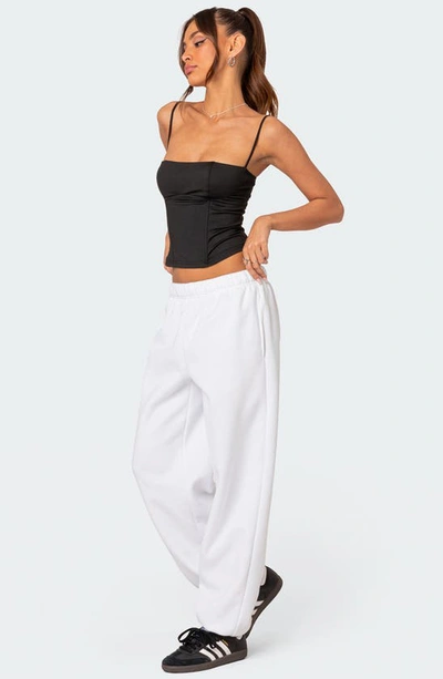 Shop Edikted Clark Oversize Cotton Blend Sweatpants In White