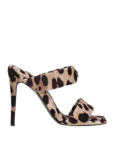 Dolce & Gabbana Leopard Pattern High-heeled Sandals In Brown