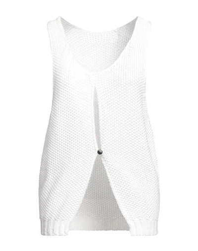 Shop Liviana Conti Woman Cardigan White Size 6 Linen, Cotton