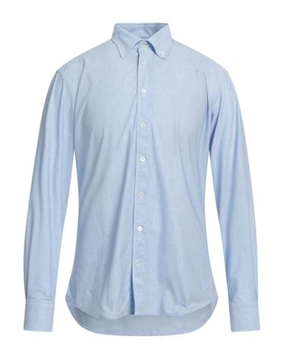 Shop Traiano Man Shirt Sky Blue Size 16 Polyester, Polyamide, Elastane