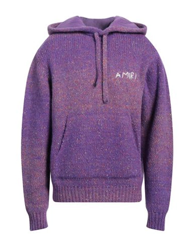 Shop Amiri Man Sweater Purple Size L Cotton, Polyamide, Alpaca Wool, Polyester