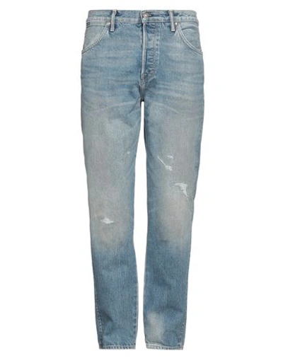 Shop Tom Ford Man Jeans Blue Size 31 Cotton, Calfskin