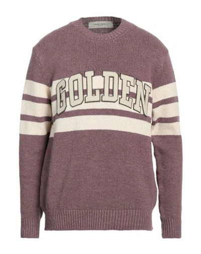 Shop Golden Goose Man Sweater Mauve Size Xl Linen, Polyamide, Elastane, Polyester, Wool In Purple