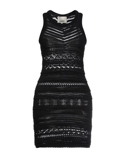 Shop Isabel Marant Woman Mini Dress Black Size 6 Cotton, Polyamide