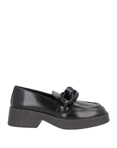 Shop Stella Mccartney Woman Loafers Black Size 8 Textile Fibers