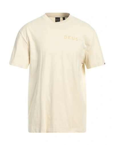 Shop Deus Ex Machina Man T-shirt Cream Size L Recycled Cotton In White