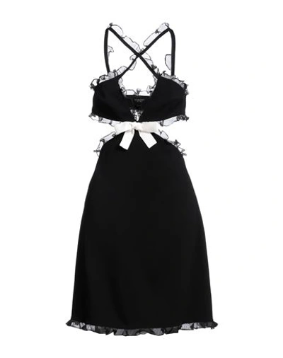 Shop Giambattista Valli Woman Mini Dress Black Size 8 Viscose, Silk