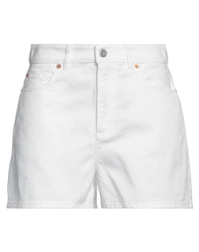 Shop Valentino Garavani Woman Denim Shorts White Size 28 Cotton