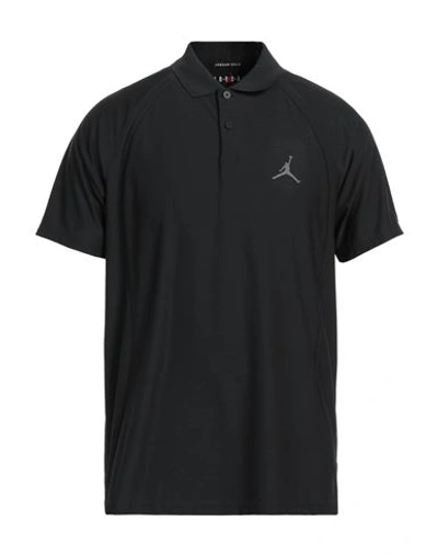 Shop Jordan Man Polo Shirt Black Size Xs Polyester