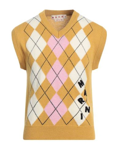 Shop Marni Man Sweater Mustard Size 40 Virgin Wool In Yellow
