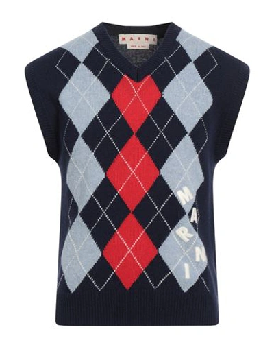 Shop Marni Man Sweater Navy Blue Size 40 Virgin Wool