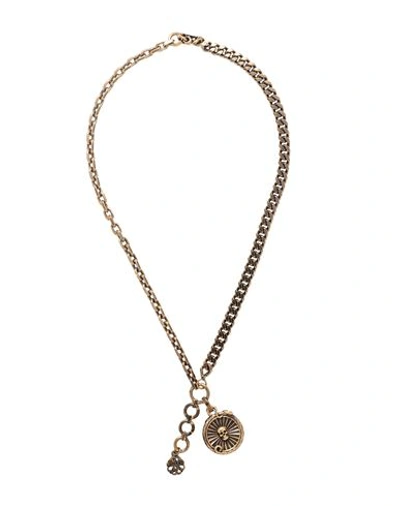Shop Alexander Mcqueen Woman Necklace Gold Size - Brass
