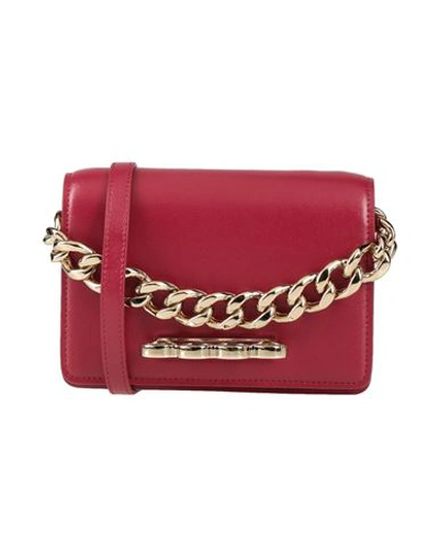 Shop Alexander Mcqueen Woman Handbag Burgundy Size - Soft Leather In Red
