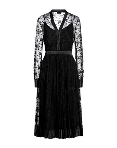 Shop Ermanno Di Ermanno Scervino Woman Midi Dress Black Size 12 Polyamide, Polyester