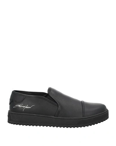 Shop Emporio Armani Man Sneakers Black Size 6 Soft Leather, Textile Fibers
