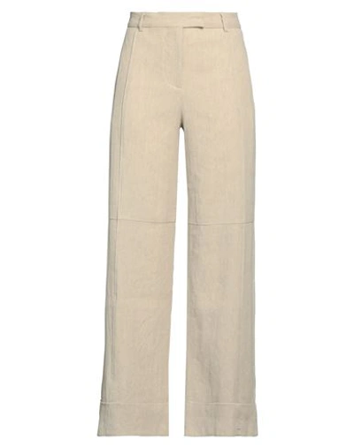 Shop Acne Studios Woman Pants Beige Size 8 Linen, Cotton