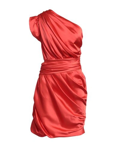 Shop Pinko Woman Mini Dress Orange Size L Polyester, Elastane