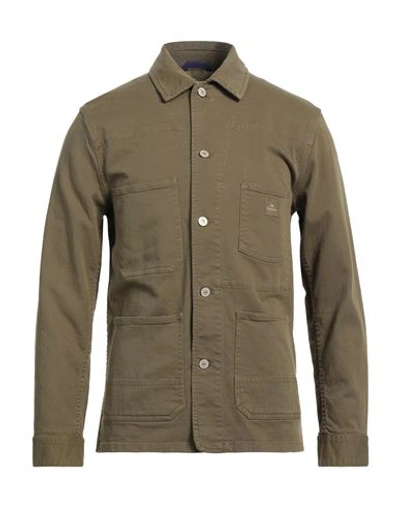 Shop Ps By Paul Smith Ps Paul Smith Man Shirt Military Green Size S Organic Cotton, Elastane