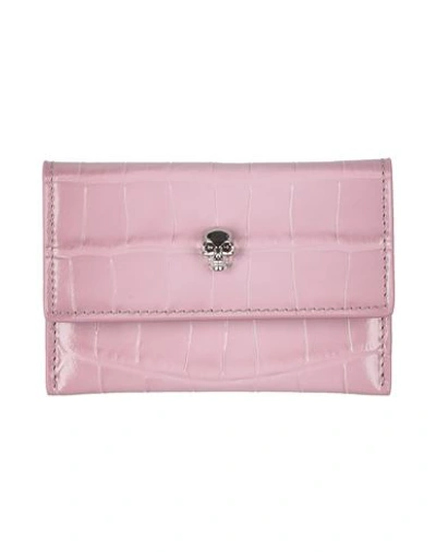 Shop Alexander Mcqueen Woman Wallet Pink Size - Soft Leather