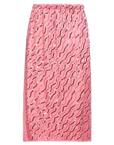Shop Marni Woman Midi Skirt Pink Size 6 Acetate, Viscose