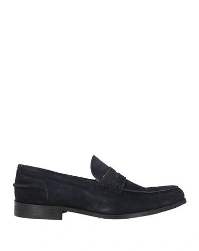 Shop Grey Daniele Alessandrini Man Loafers Midnight Blue Size 6 Leather