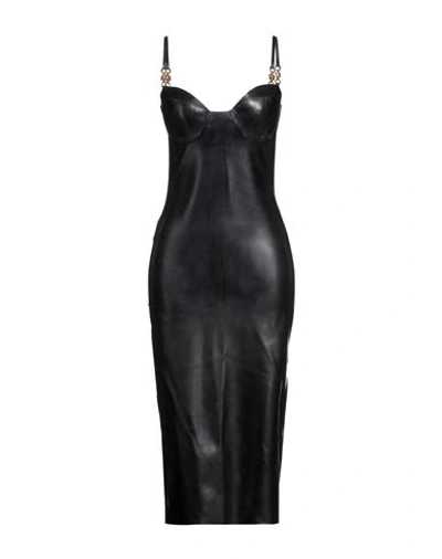 Shop Versace Woman Midi Dress Black Size 6 Latex