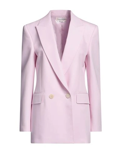 Shop Alexander Mcqueen Woman Blazer Light Pink Size 8 Wool