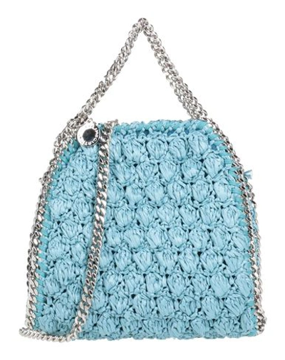 Shop Stella Mccartney Woman Handbag Azure Size - Viscose, Polyurethane, Polyester In Blue