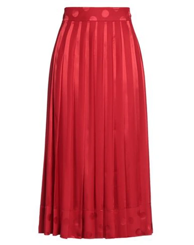 Shop Dolce & Gabbana Woman Midi Skirt Red Size 16 Silk
