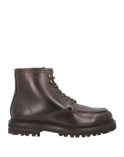 Shop Brunello Cucinelli Man Ankle Boots Dark Brown Size 8.5 Leather