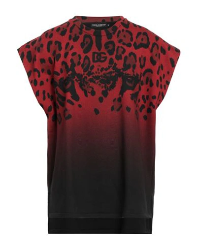 Dolce & Gabbana Red Leopard Cotton Short Sleeves T-shirt In Red