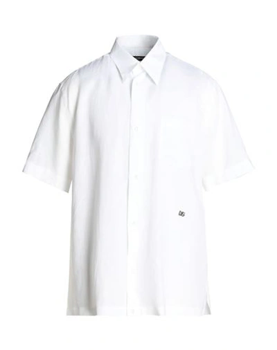 Shop Dolce & Gabbana Man Shirt White Size 17 Linen