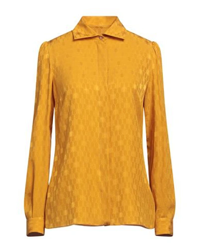 Shop Dolce & Gabbana Woman Shirt Mustard Size 6 Silk In Yellow