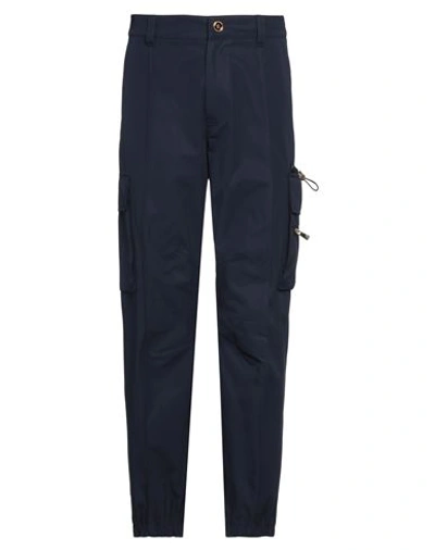 Shop Versace Man Pants Navy Blue Size 30 Cotton, Polyamide
