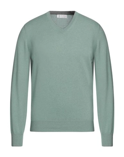 Shop Brunello Cucinelli Man Sweater Light Green Size 36 Cashmere