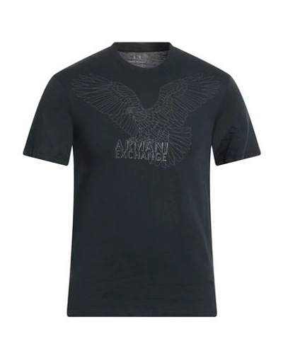 Armani Exchange Man T-shirt Midnight Blue Size Xs Cotton In Blue