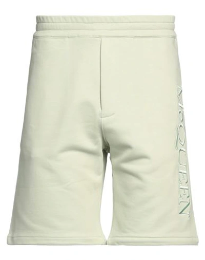 Shop Alexander Mcqueen Man Shorts & Bermuda Shorts Light Green Size L Cotton, Viscose, Polyester